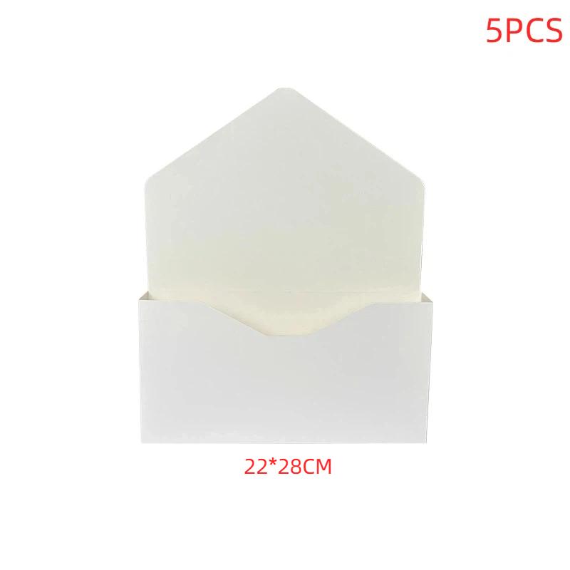 5Pcs Creative Envelope Flower Boxes Hand-Folded Flowers Gift Bag Florist Bouquet Packaging Materials Diy Wedding Party Supplies