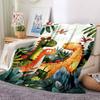 1pc Dino Friends Lightweight Flannel Blanket, Comfortable and Warm Blanket, for Office and Camping Sofa Bed063
