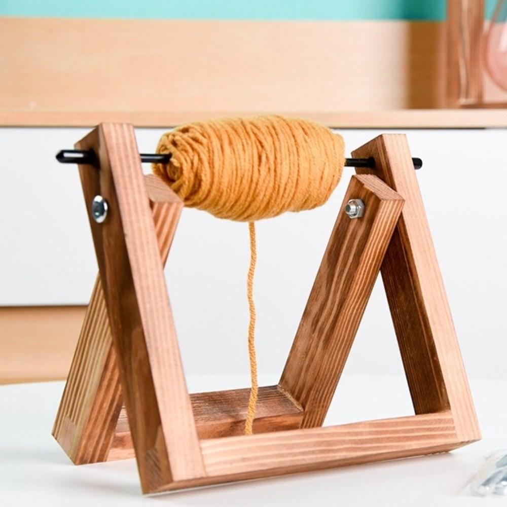 Rotating Wool Storage Rack Detachable Frame Handmade Yarn Spool Organizer Wooden Wire Winding Rack Tailoring Supplies
