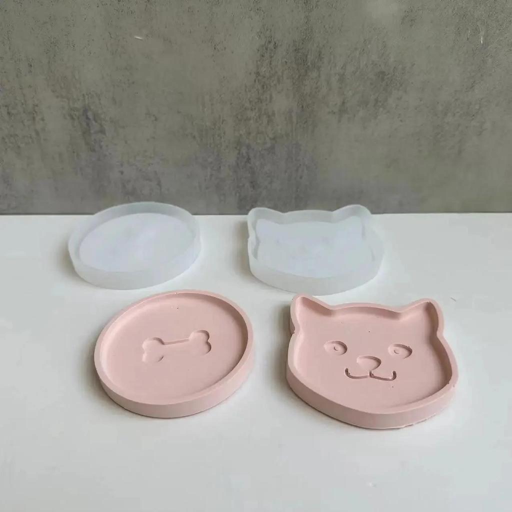 DIY עצם חתול אחסון חיות מחמד תחתיות תבנית סיליקון מגש אחסון אפוקסי תבנית גבס בטון כלי יציקה לחימר קרמי קישוט