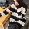 Gothic Sweaters Women Harajuku Punk Knitted Stripes Jumpers Vintage Loose Long Sleeve Black Pullover Streetwear Tops
