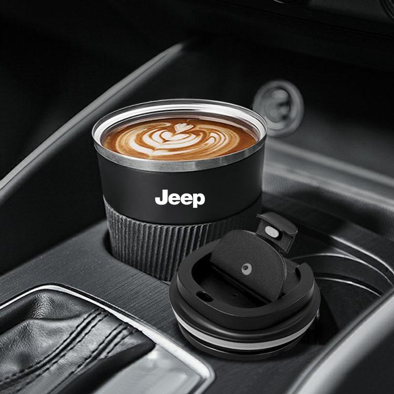 5 Colours Stainless Steel Coffee Cup Thermal Mug Car Sticker For Jeep Wrangler Grand Cherokee Renegade Tyre Stem Air Caps AKL1