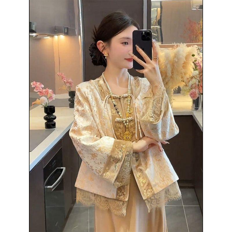 2026 Spring New Style This Year's Trendy New Chinese Style National Fashion Suit with Unique and Stylish Coat and Skirt Two-Piece Set