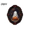 Soft Magnetic Office Whiteboard Items Retro Gothic Halloween Refrigerator Magnet, Distressed Oval Photo Frame Frige Magnets, Dark Reusable Festive
