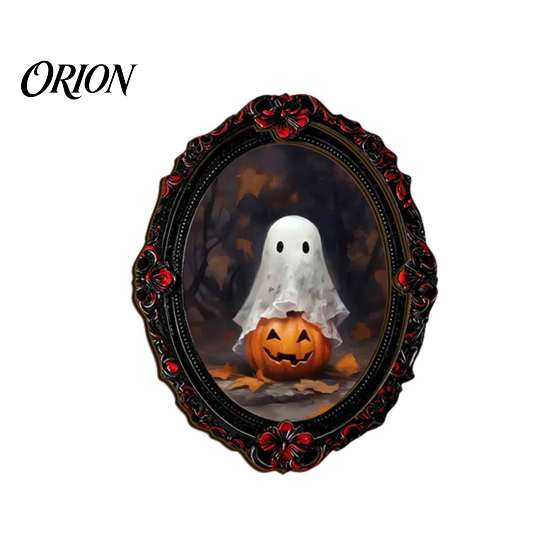 Soft Magnetic Office Whiteboard Items Retro Gothic Halloween Refrigerator Magnet, Distressed Oval Photo Frame Frige Magnets, Dark Reusable Festive