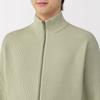 MUJI Men's Washable Rib Knit Full-Zip Cardigan, Pale Green, Size Small, AA0S7A5S