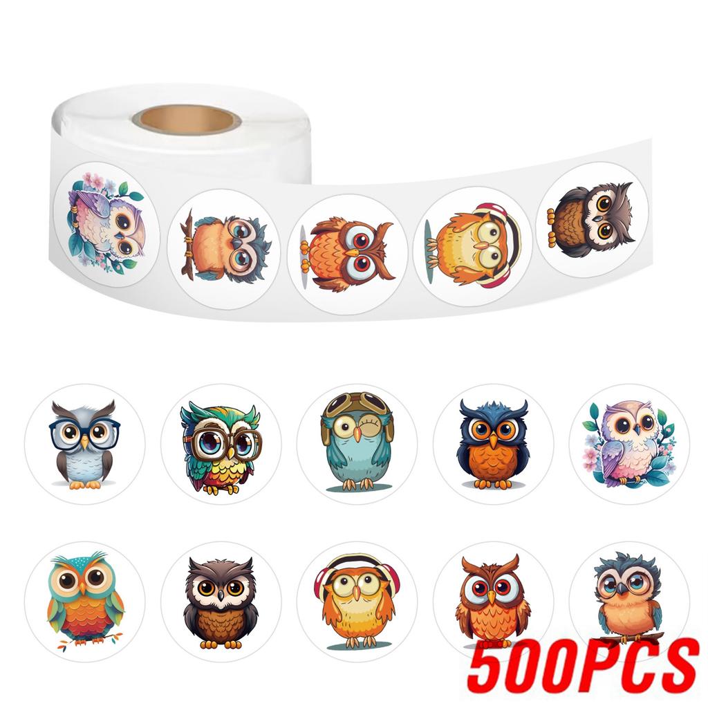 100-500Pcs High-Standard Cute Superior-Grade Owl High-Standard Sticker Premium-Quality Animals High-Standard Sticker For Youngsters Vintage
