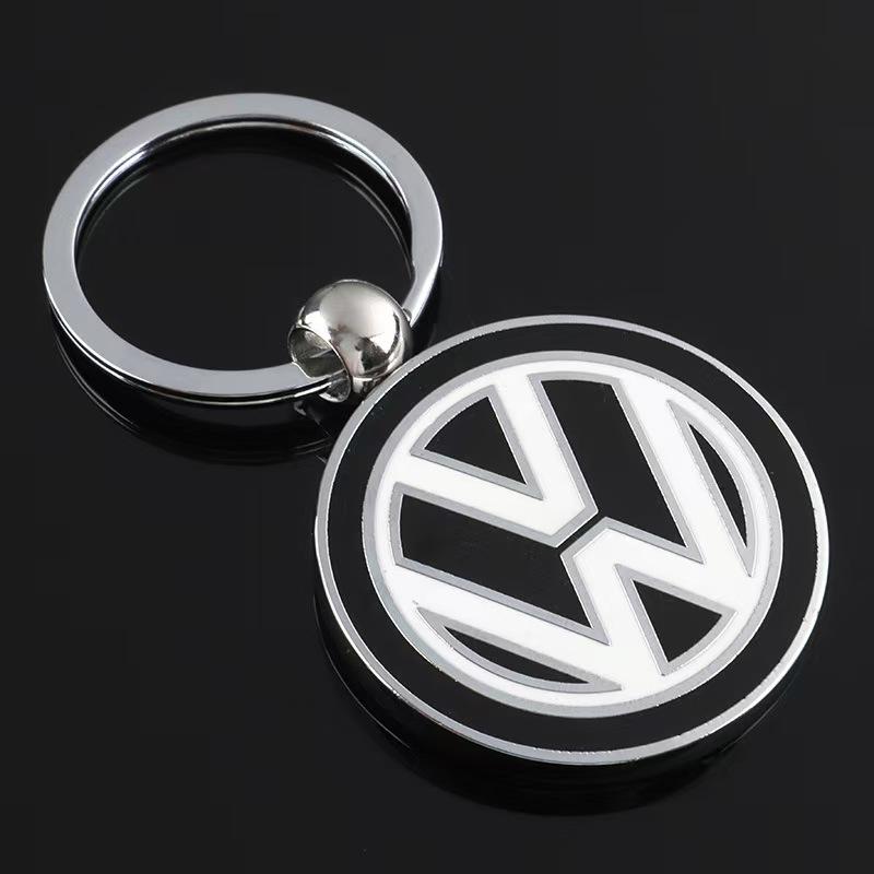 Valve Stems Caps 3D Metal/Leather Car Logo Key Chain Keyring Auto Accessorie For Volkswagen VW Polo Arteon Jetta Phaeton Teramon XV9