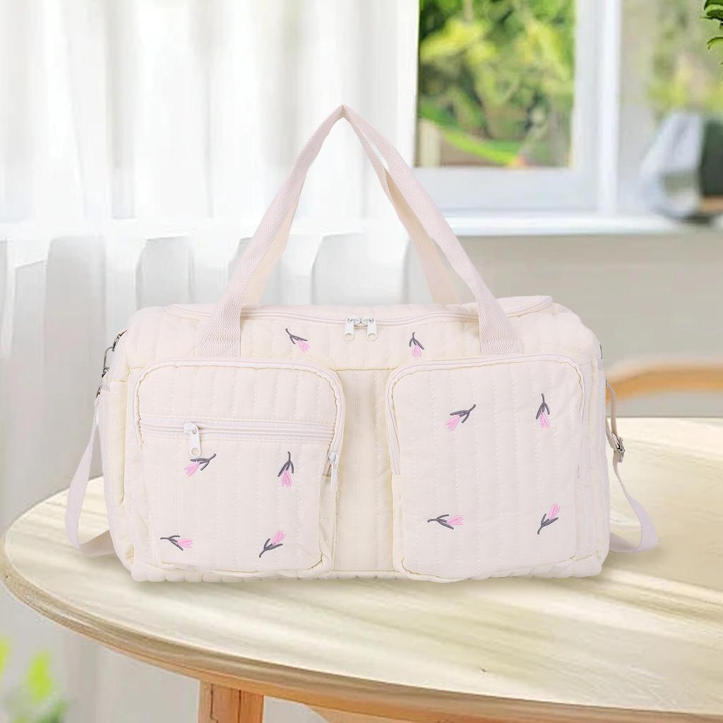 Quilted Baby Diaper Bag Large Capacity Mommy Bag Cute Travel Bag for Hospital and Weekender Travel