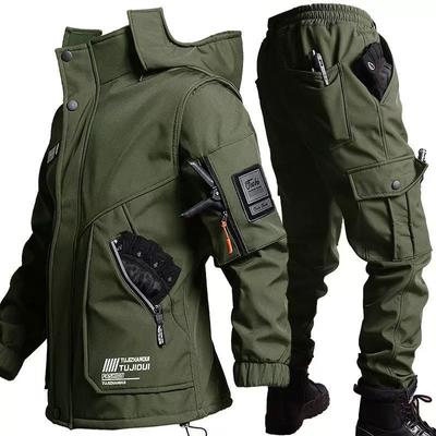 Winter Velvet Jacket Set Men Women Windproof Water Proof Outdoor Cold Proof Warm Work