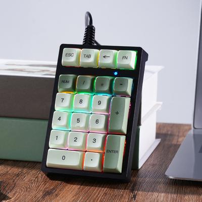 USB Wired External 21-Key Mechanical Keypad Number Keyboard with Colorful Backlight Laptop PC