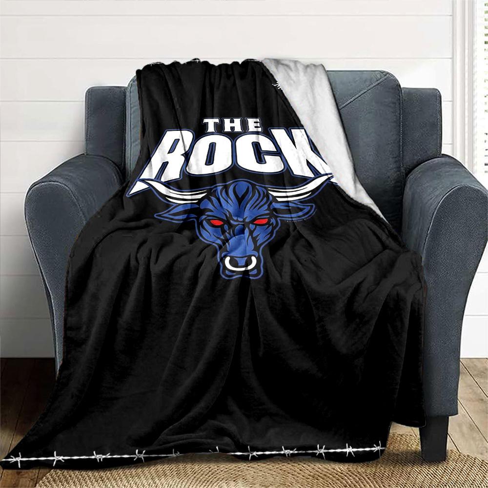 1pc THE ROCK Soft Flannel All Season Throw for Home, Office, Outdoor UseDurable Comfort Soft Warm Throw for Home