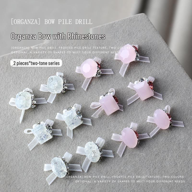 

Rhinestone Organza Bow Nail Art Charms, Fat Rectangle Diamond Design (2pcs)