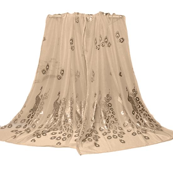 

Шифонова хустка Стильна Практична Краса Дівчина Накидка Шаль для Повсякденного Носіння бежевий