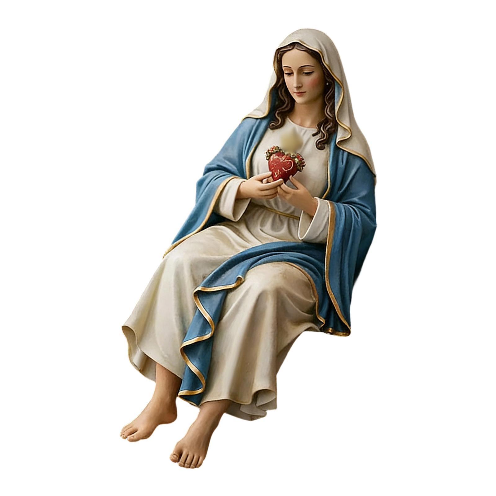 

Virgins Marys Statue Desk Companion Figurines Decorative Sculptures Religious Home Decors Christian Spiritual Gift 1