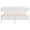 Solid Wood Bed without Mattress White 135 x 190 cm Pine Wood