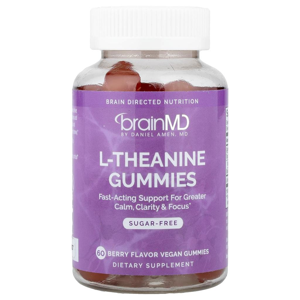 BrainMD, L-Theanine Gummies, Berry, Vegan, 60 Gummies (100mg per Gummi)