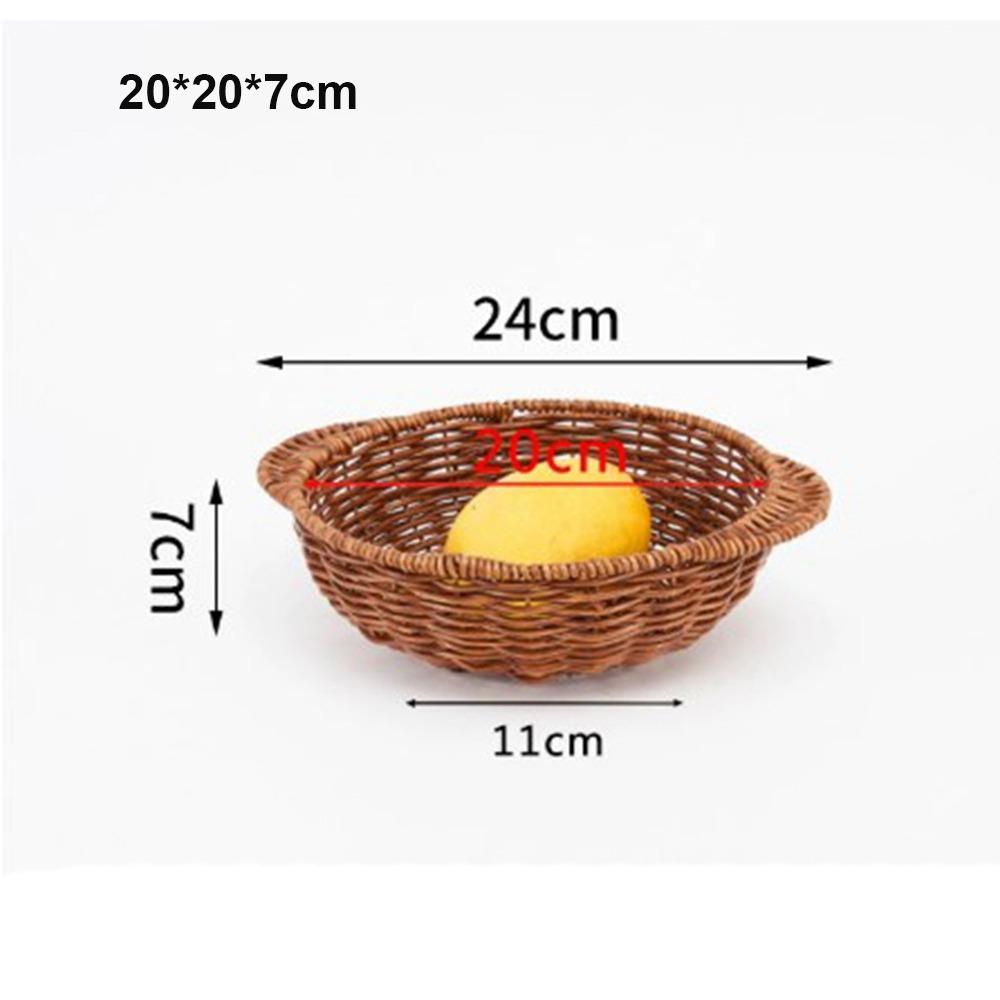 Hardness Handwoven Rattan Wicker Handwoven Khaki Bread French Fry Plate 10 Styles Tabletop Display Rattan Basket