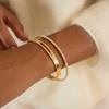 Youthway Removable Crystal Bangle For Women Minimalist 18K Gold Plated Stainless Steel Bangle Simple Fashion Jewelry Gift