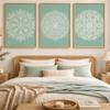 Boho Abstract Wall Art, Nordic Line Mandala Canvas Painting, Minimalist Aesthetic Poster Print for Living Room Bedroom Decor