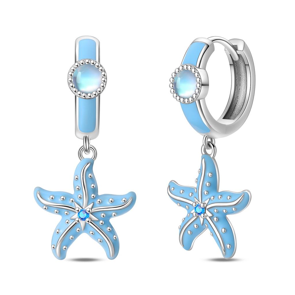 925 Silber Sexy Hängende Ohrringe Schmetterling Schleife Herz Blume Muschel Perle Edelstein Bling Set für Damen Ohrstecker Geschenk Feiner Schmuck