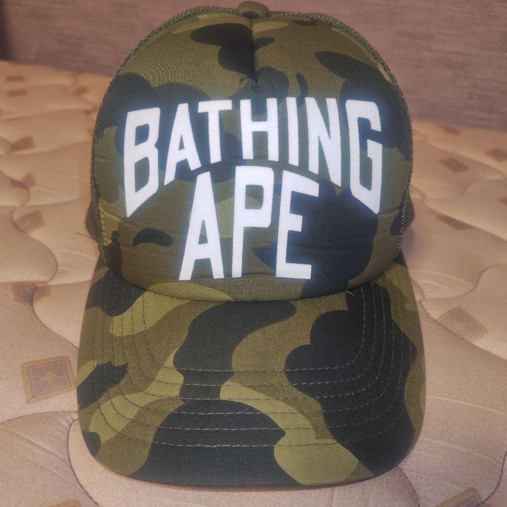 Used A BATHING APE Camouflage Mesh Cap Hat