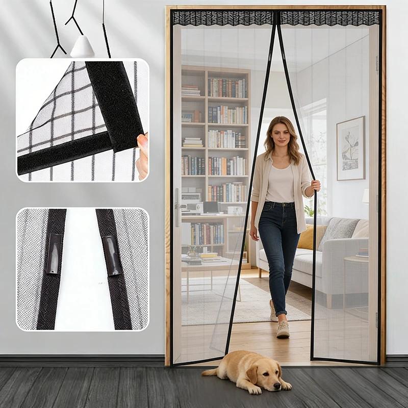 1PZ Zanzariera Estiva a Chiusura Automatica Magnetica Rete Zanzariera per Porta Invisibile Anti Insetti Mosche Tenda Divisoria