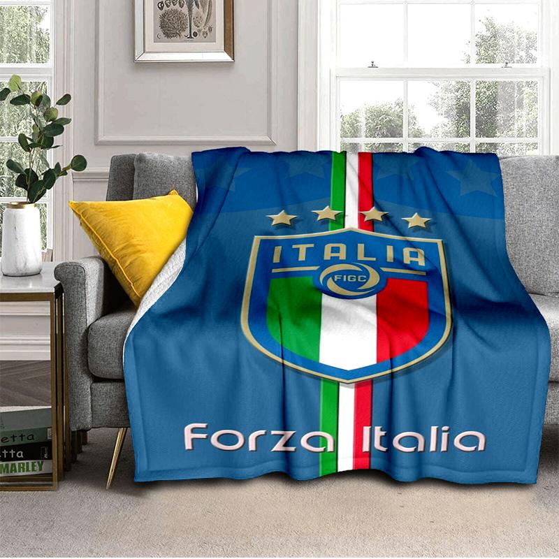 Italy Football Crest Blanket Suitable for Sofas, Beds, Offices, And Camping - Perfect Gift for Halloween Christmas