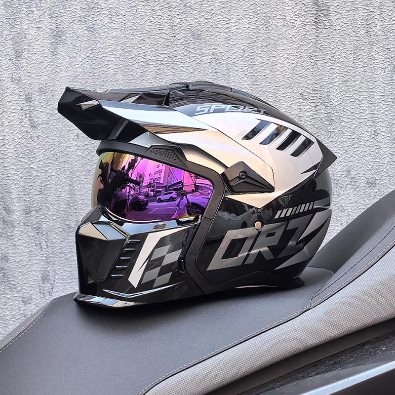NEW ORZ-GB3 High-quality Retro Motorcycle Helmet Modular Multifunctional Combination Full Helmet Approved Personalized Warrior