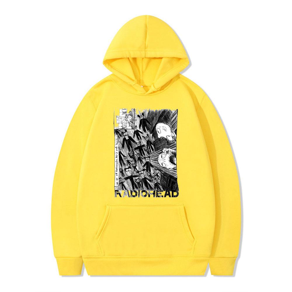 

Толстовка с капюшоном унисекс в стиле рок-группа Radiohead в стиле хип-хоп, пуловер с принтом музыкального альбома, винтажный спортивный костюм унисекс XL
