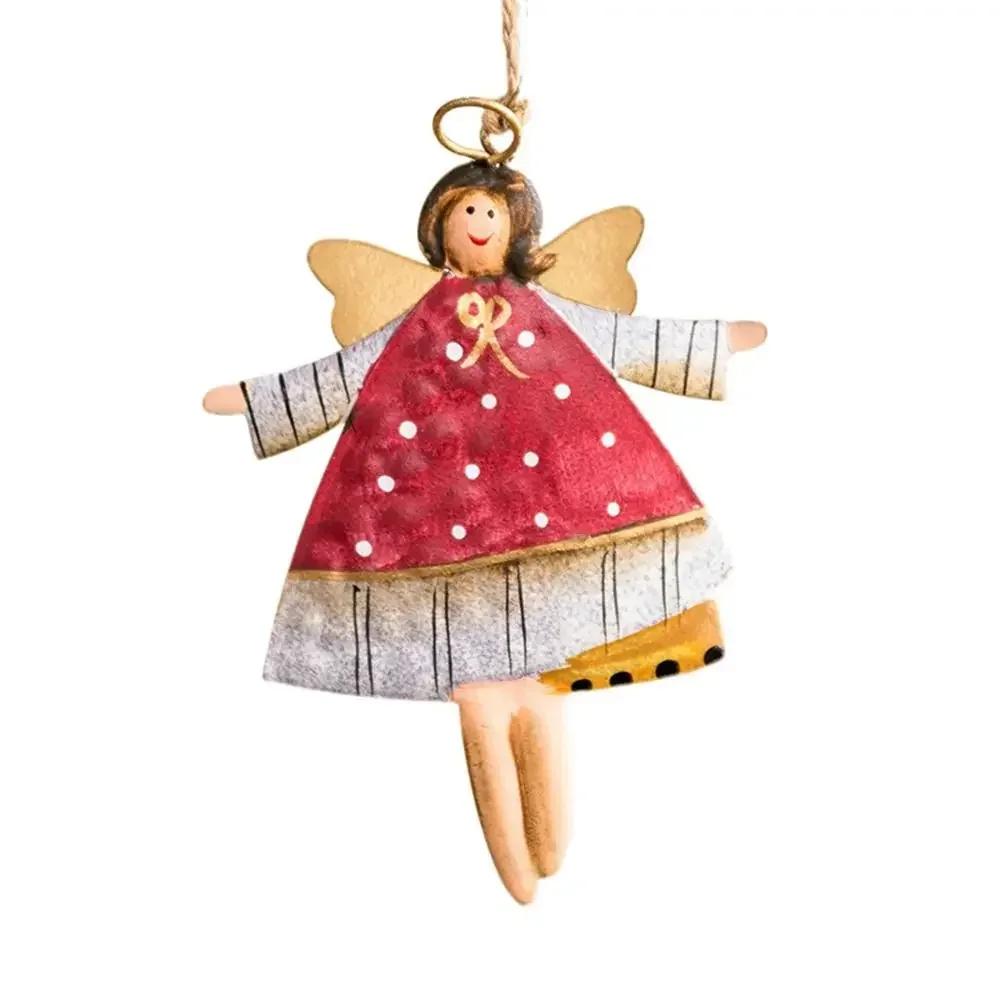 

Cartoon Angel Girl Christmas Decorations Multicolor Wrought Iron Drop Ornaments Festival Accessories Handicraft