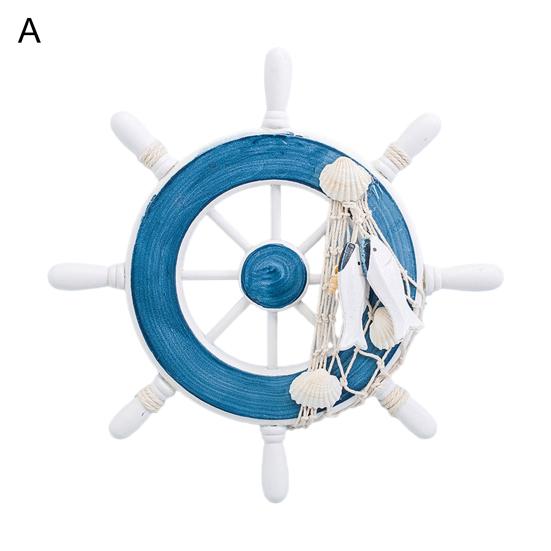 Hanging Ornament Realistic Ship Steering Looking Eye-catching Wood Boat Wheel Ornament Party Cafe Decorations for Home