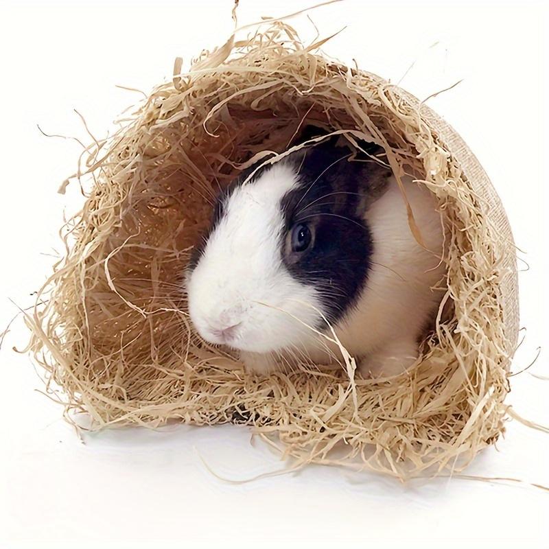Hideaway Grass Rabbit Hideout Bunny Hideaway Hut Guinea Pig Linen Durable Tunnel with Small Animal Activity Toys