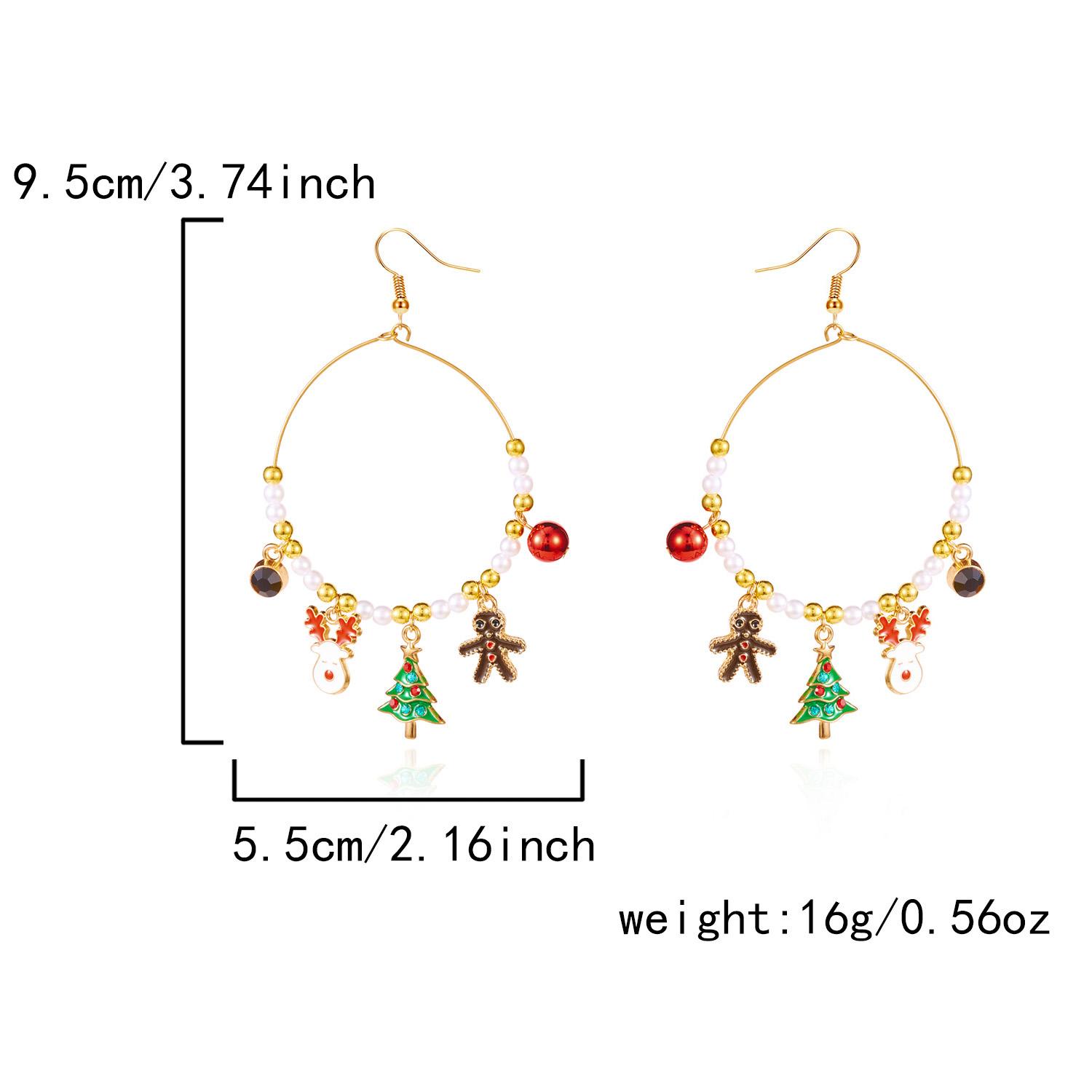 

Shiny Christmas Earrings Drop Hoop For Women Santa Claus Xmas Tree Snowman Elk Snowflake Long Tassel Dangle Earrings Party Gift