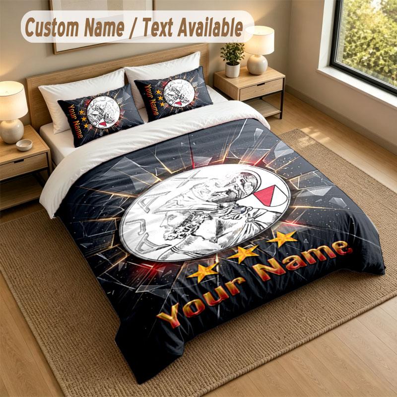 Bedding Set 1 Duvet Cover 2 Pillowcases Ajax Amsterdam Print Soft Bed Linen Bedroom Decor