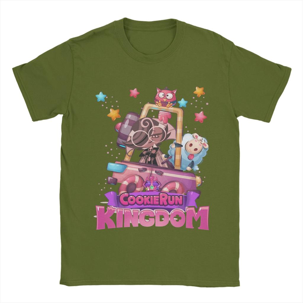 Cookie Run Kingdom  T Shirts Men Pure Cotton Funny T-Shirt O Neck  Tees Short Sleeve Clothing New Arrival