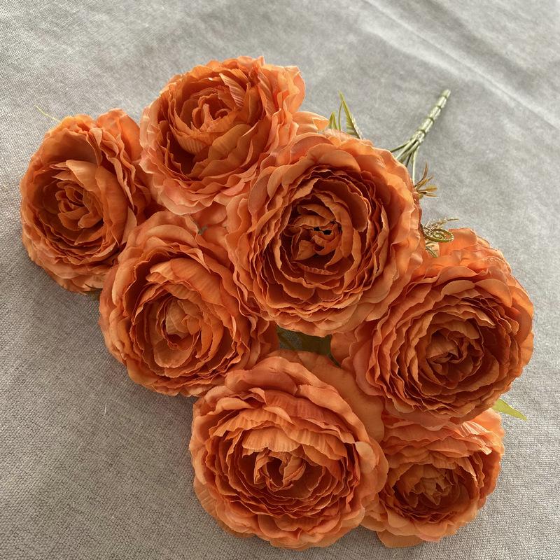 

Imitation Peonys Bouquet Silk Fake Flowers Office Study Decoration Green Plant Artificial Peony Wedding Decor Pink Purple Flower