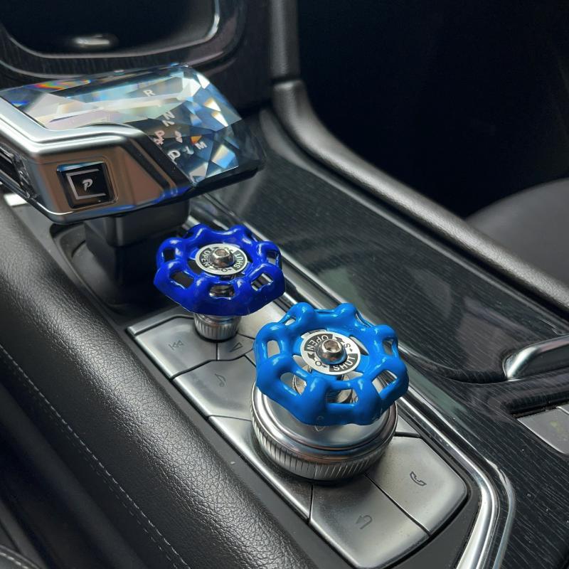 Car Central Control Rotary Knob Sticker Metal Valve Handle For Interior Key Gear Ignition Device Modification Ornament