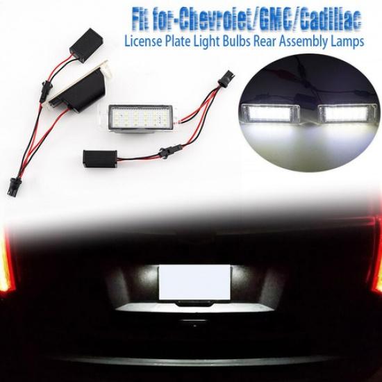 For Chevy Corvette Cadillac Buick GMC LED White License Plate Tag Light Assembly