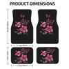 Hibiscus & Butterfly Car Floor Mats Full Set of 4,Black Vehicle Carpets Mat Car Floor Carpets Rugs ,Car Accessories