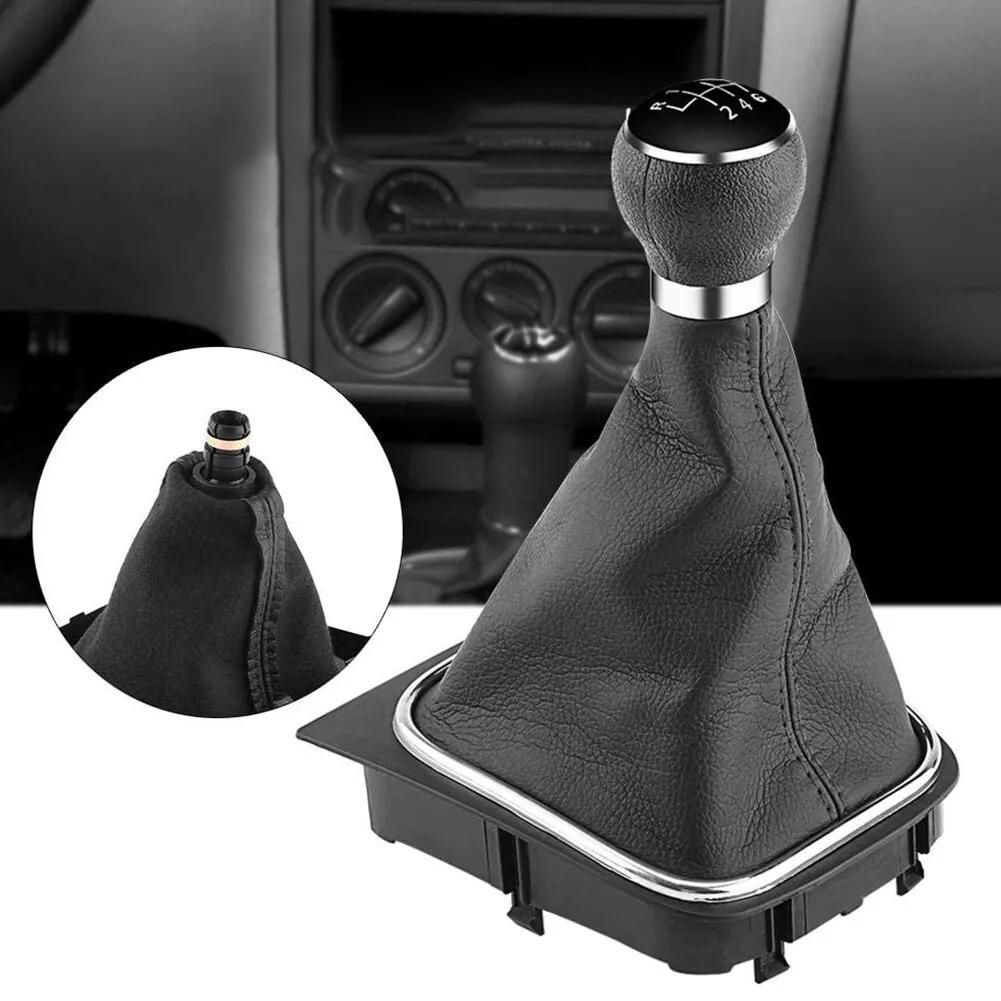 Manual Transmission Shift Boot Gear Knob Set Compatible with For EOS For Golf V VI and For Jetta Models in Sleek Black 6 Speed