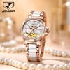 JSDUN 8831 Luxus Elegante Uhren für Damen Skelett Automatisch Mechanische Uhr Saphirglas 50M Wasserdichte Uhren Geschenkbox