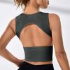 Women's Fashion Striped Yoga Vest Running Shaping Sports Fitness Top Color Sleeveless Yoga Vest Top