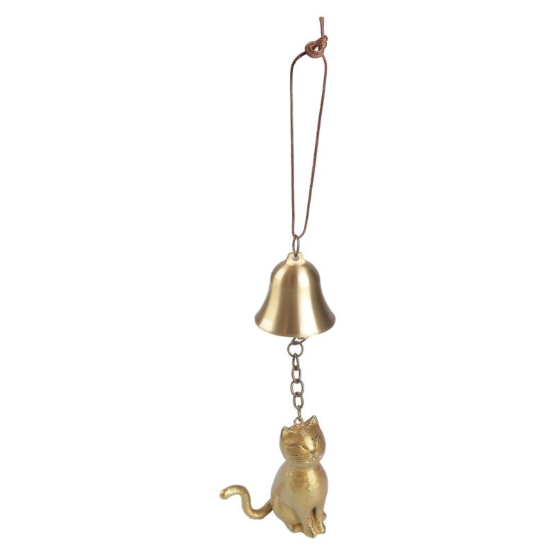 Bronze Finish Kitten Shape Wind Chimes with Durability Nylon Cords Perfect Gift for Kitten Lover Home Decoration
