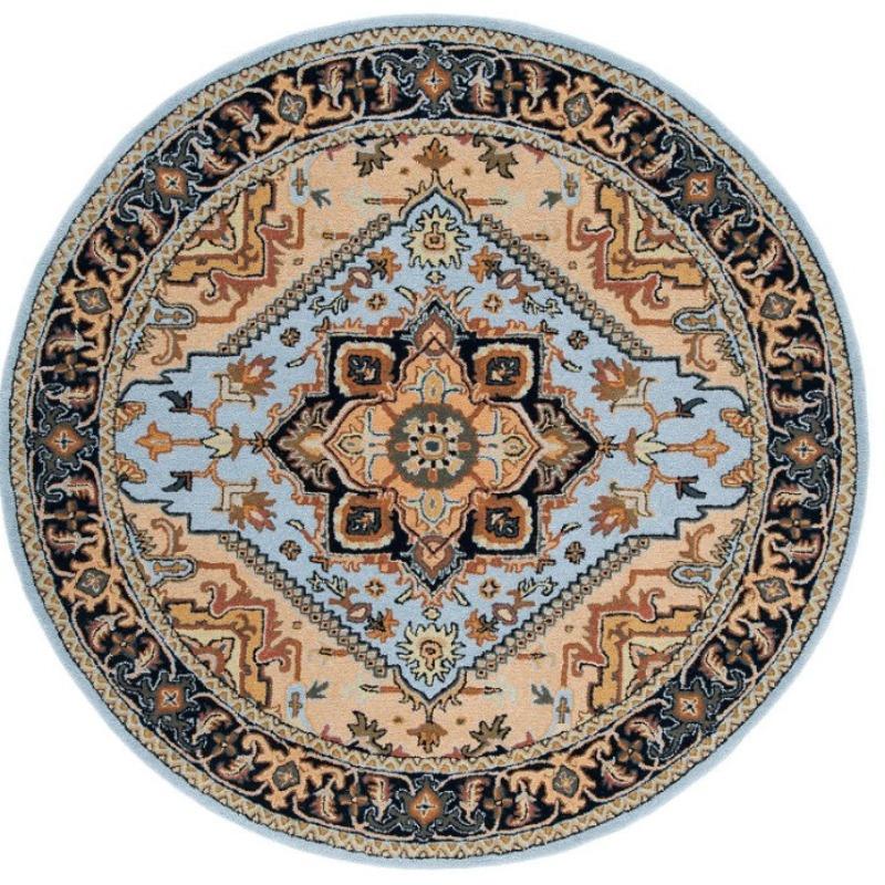 Lodestar Unisex Ethnic Style Circular Carpet Retro Bohemian Style Anti Slip Rug Living Room Bedroom Winter Warm Home Decoration Mat
