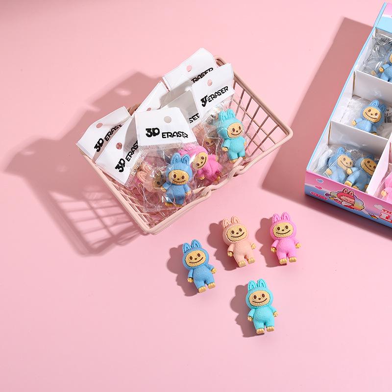 3D Cartoon Labubu Eraser - Cute Stationery for Kids and Students
