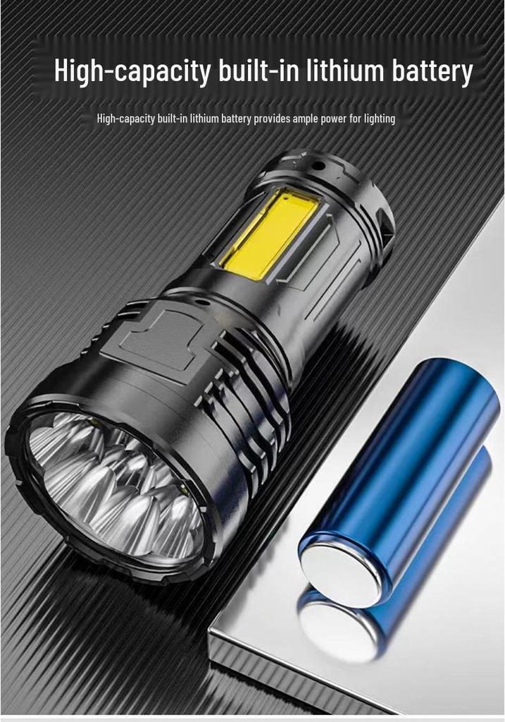 Multifunctional Rechargeable Nine-Core Long-Range Outdoor Flashlight