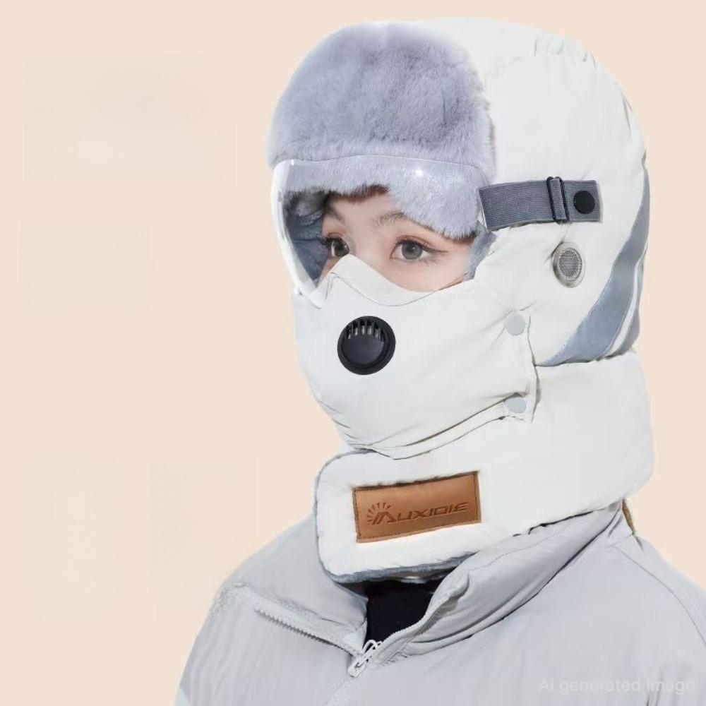 Winter Knit Trapper Hat Fleece Lined Thickened Earflap Beanie Windproof Warm Cold Weather Cap