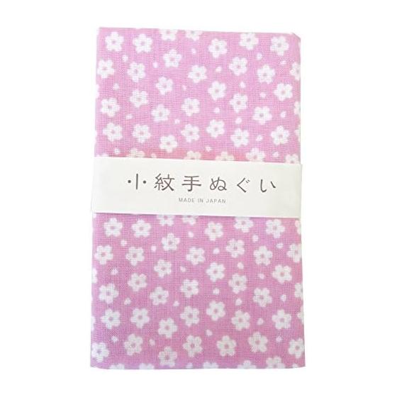 Miyamoto Towel Komon Tenugui, Light Cherry Blossom, 33x90cm. Simple pattern perfect for everyday use. Japanese traditional Komon pattern dyed