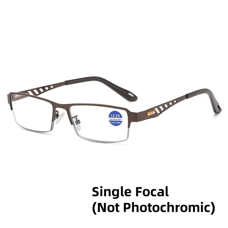 

Men Business Photochromic Multifocal Reading Glasses Male Progressive Anti-Blue Light Business Spectacles Half-Frame +1.0+2.5 +3.5
